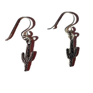 Sterling Silver Cactus Dangle Earrings